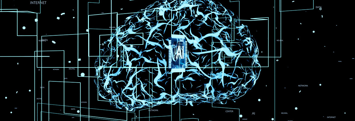 Inteligência Artificial no marketing digital conceito visual