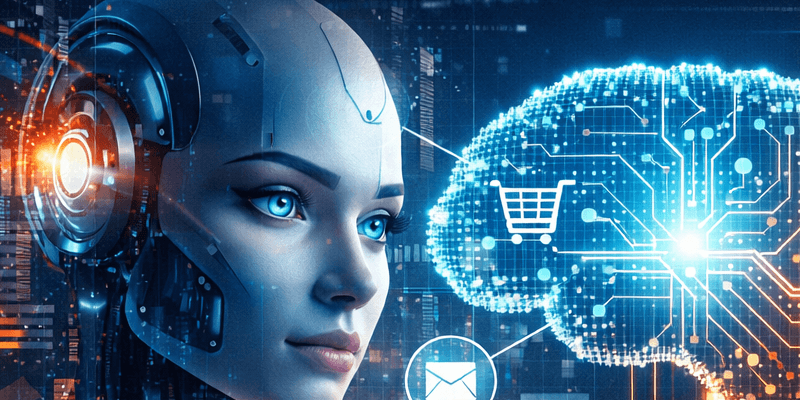 Imagem ilustrativa de inteligência artificial aplicada ao marketing digital”