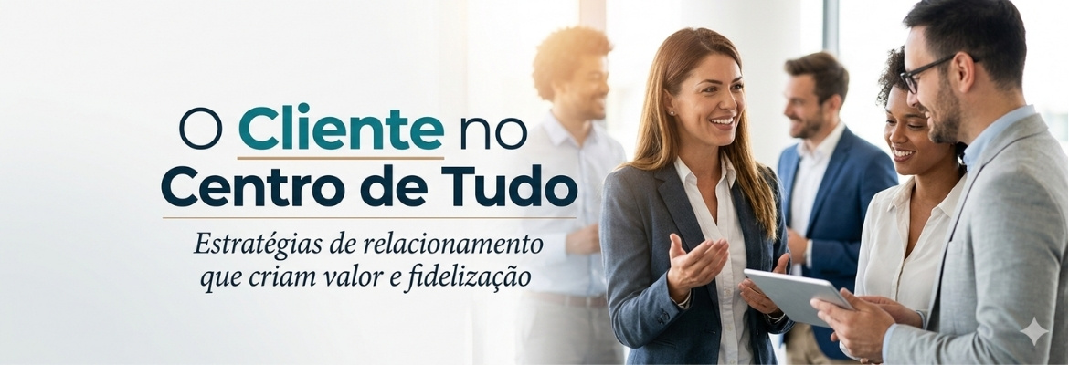 Representação visual de interação entre empresa e cliente, ilustrando a importância do relacionamento com o cliente nas estratégias de marketing.